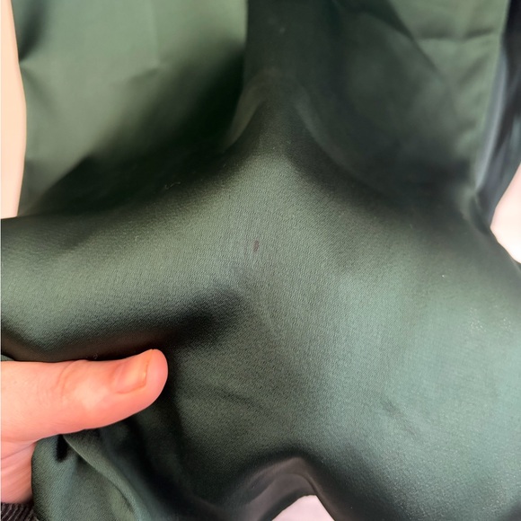 NWT Blu Pepper Forest Green Ruched Satin Pencil Maxi Skirt Size XL Wedding Guest - Picture 9 of 16